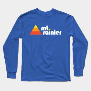 Mt Rainier Washington Retro Long Sleeve T-Shirt